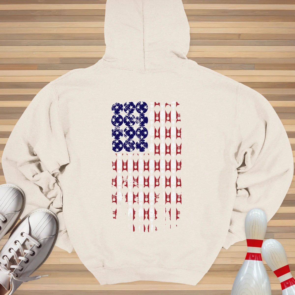 USA Bowling Flag Hoodie