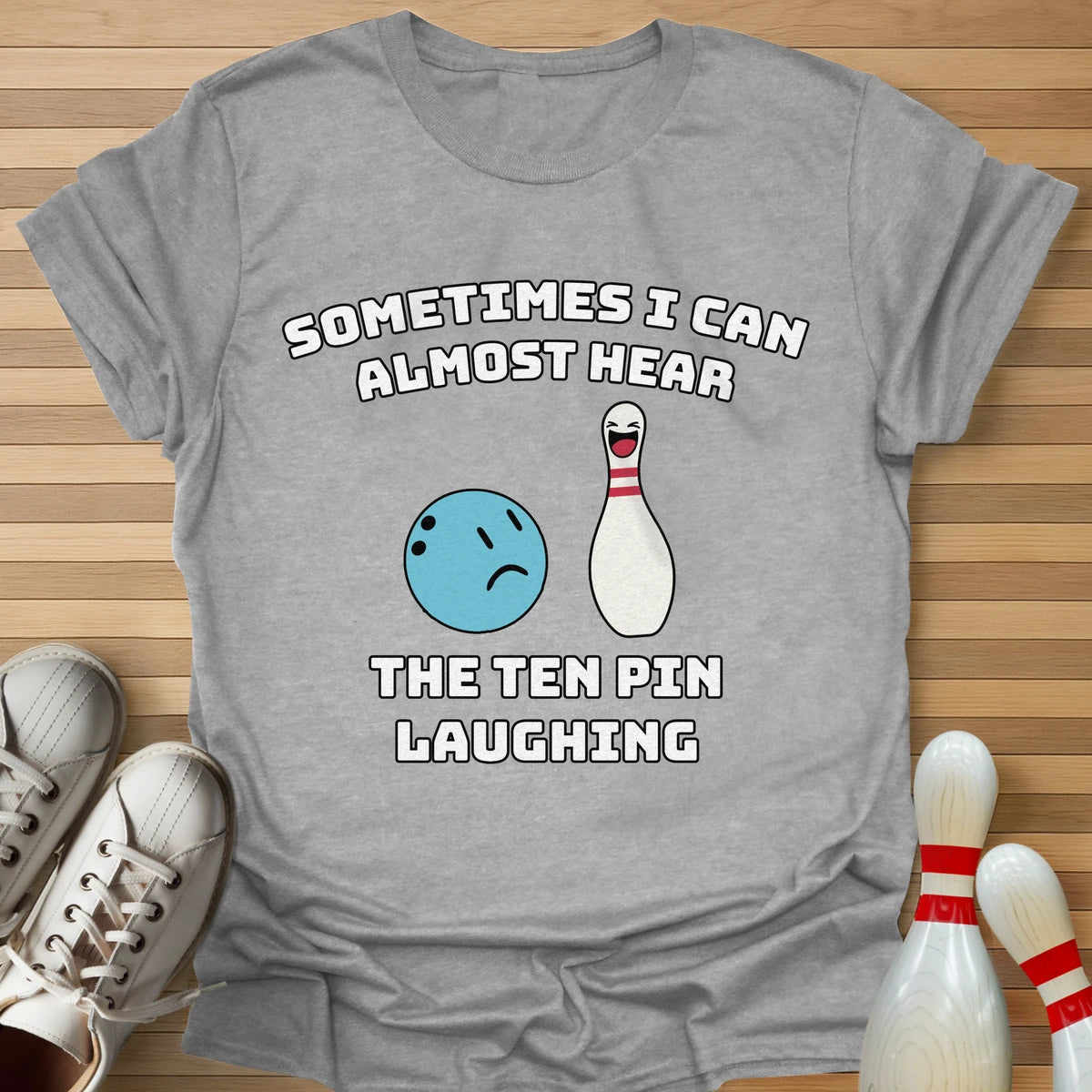 Ten Pin Laughing Cartoon T-Shirt