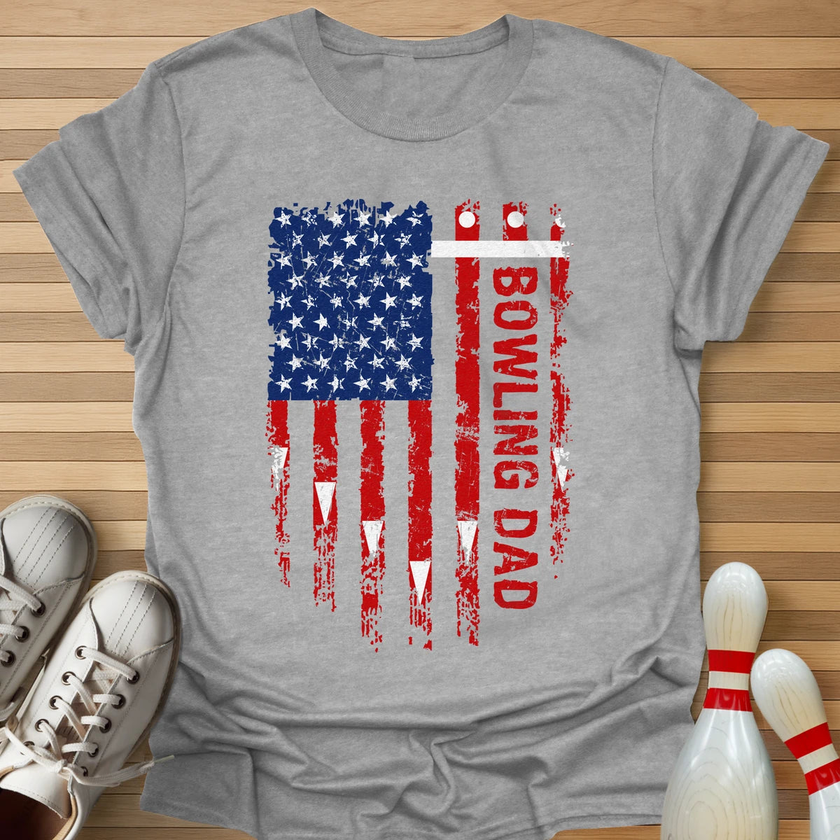 Bowling Dad Lane Flag T-Shirt