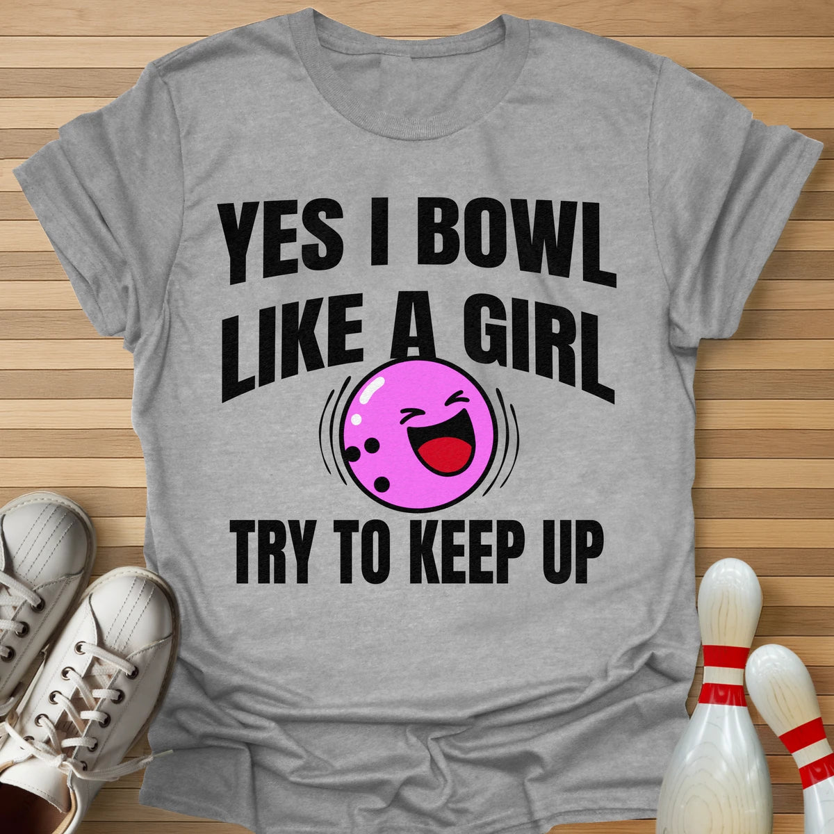 Funny Girl Power Bowling T-Shirt