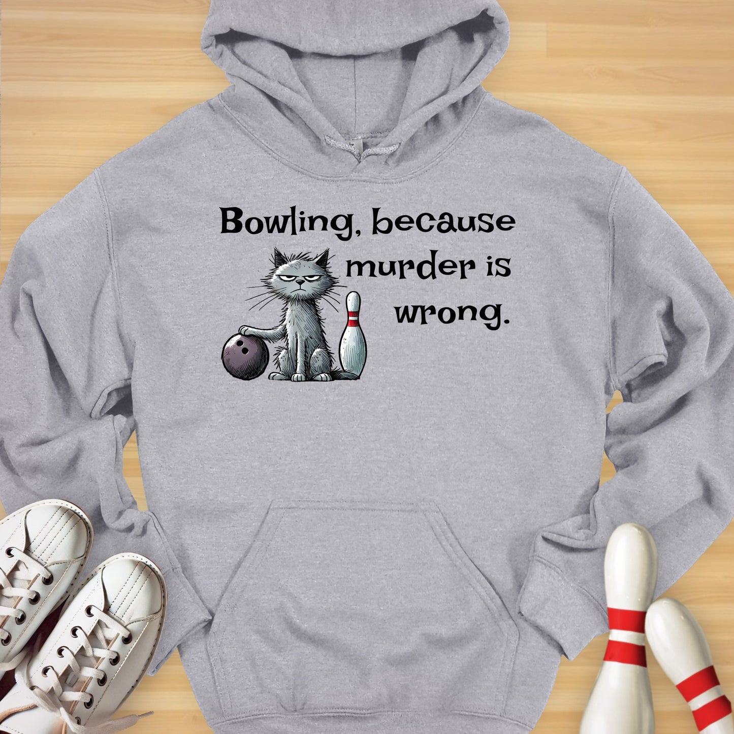Bowling Because Cat Hoodie