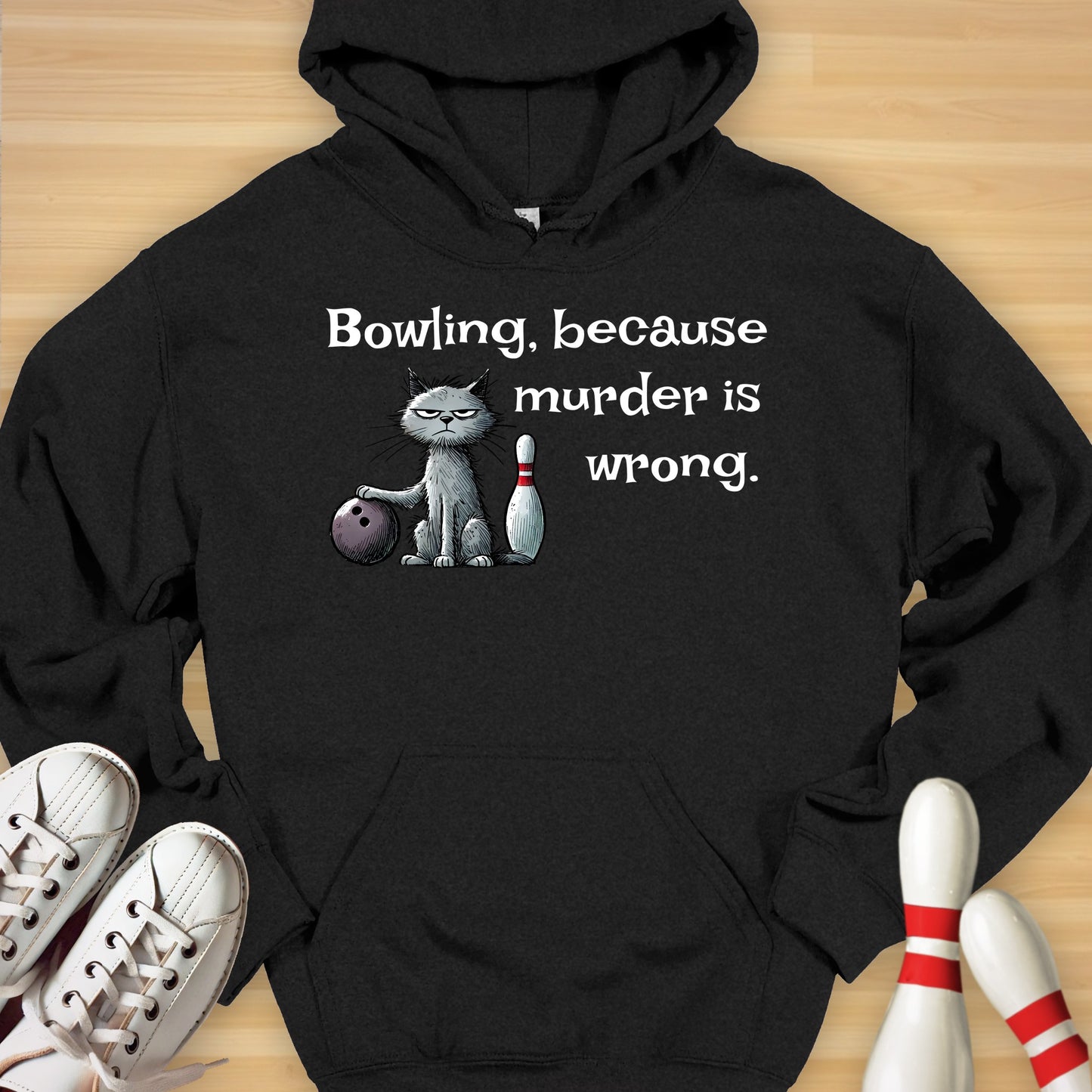 Bowling Because Cat Hoodie