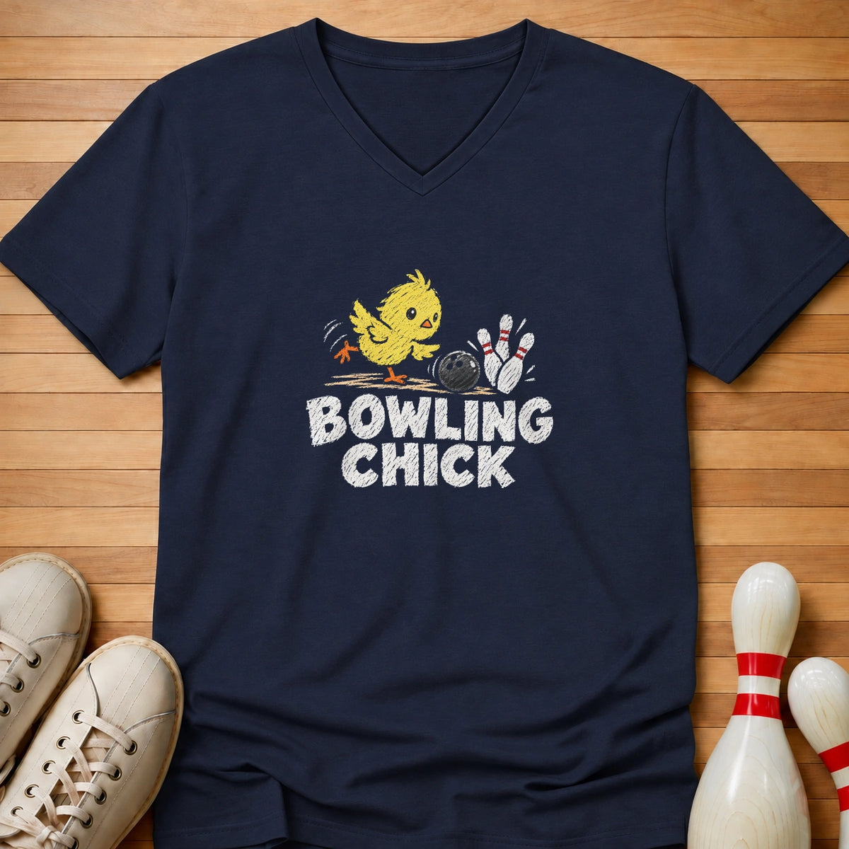 Bowling Chick Women's V-Neck