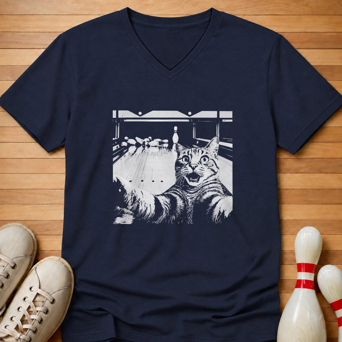 10 Pin Cat Women's V-Neck