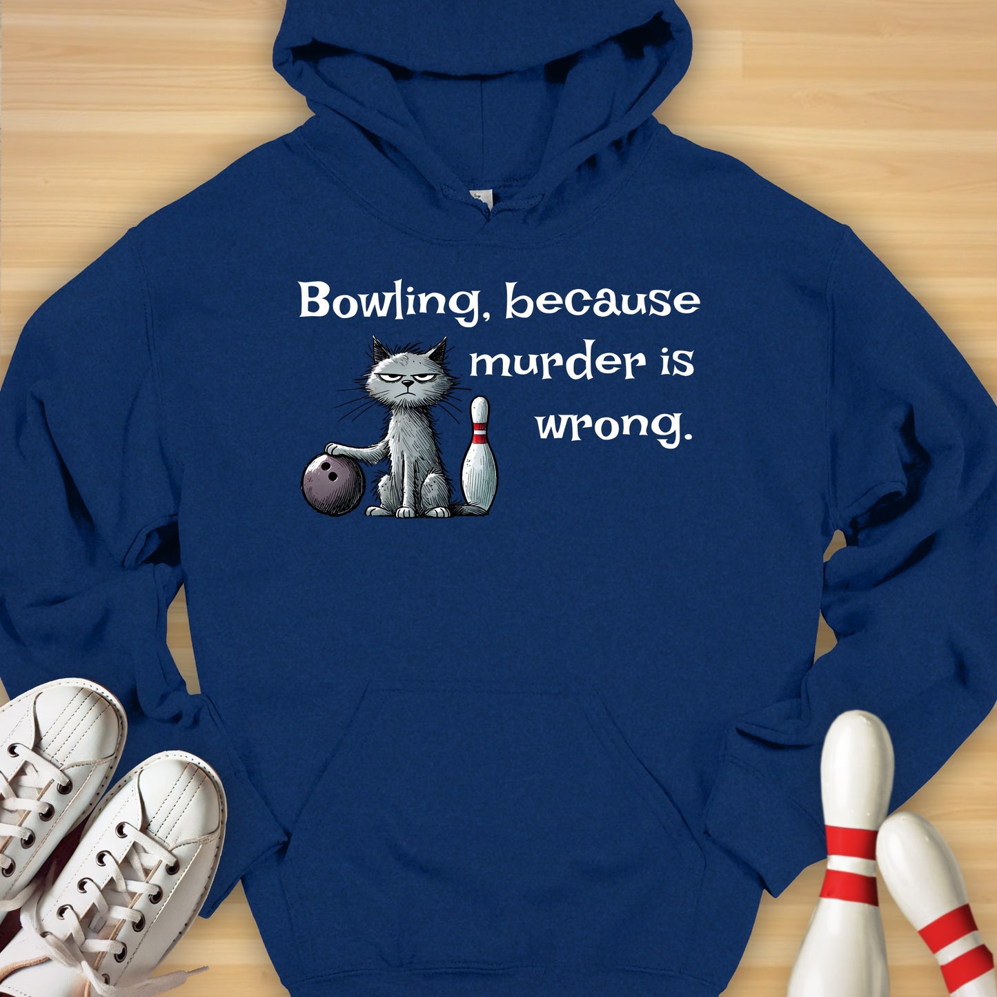 Bowling Because Cat Hoodie