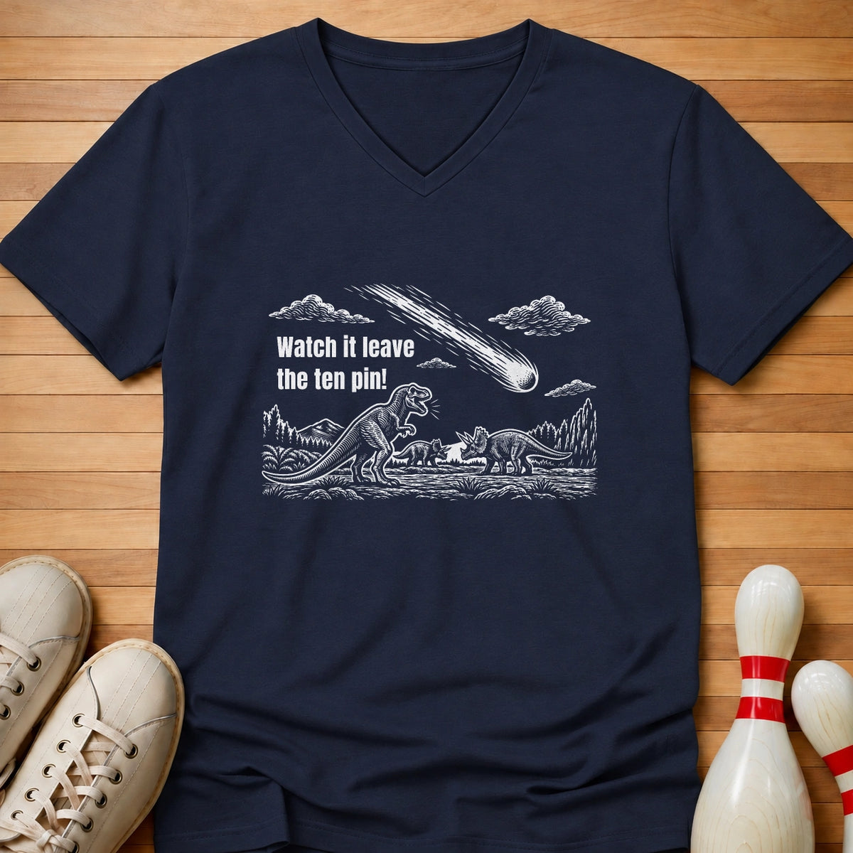 Ten Pin Survives Women's V-Neck