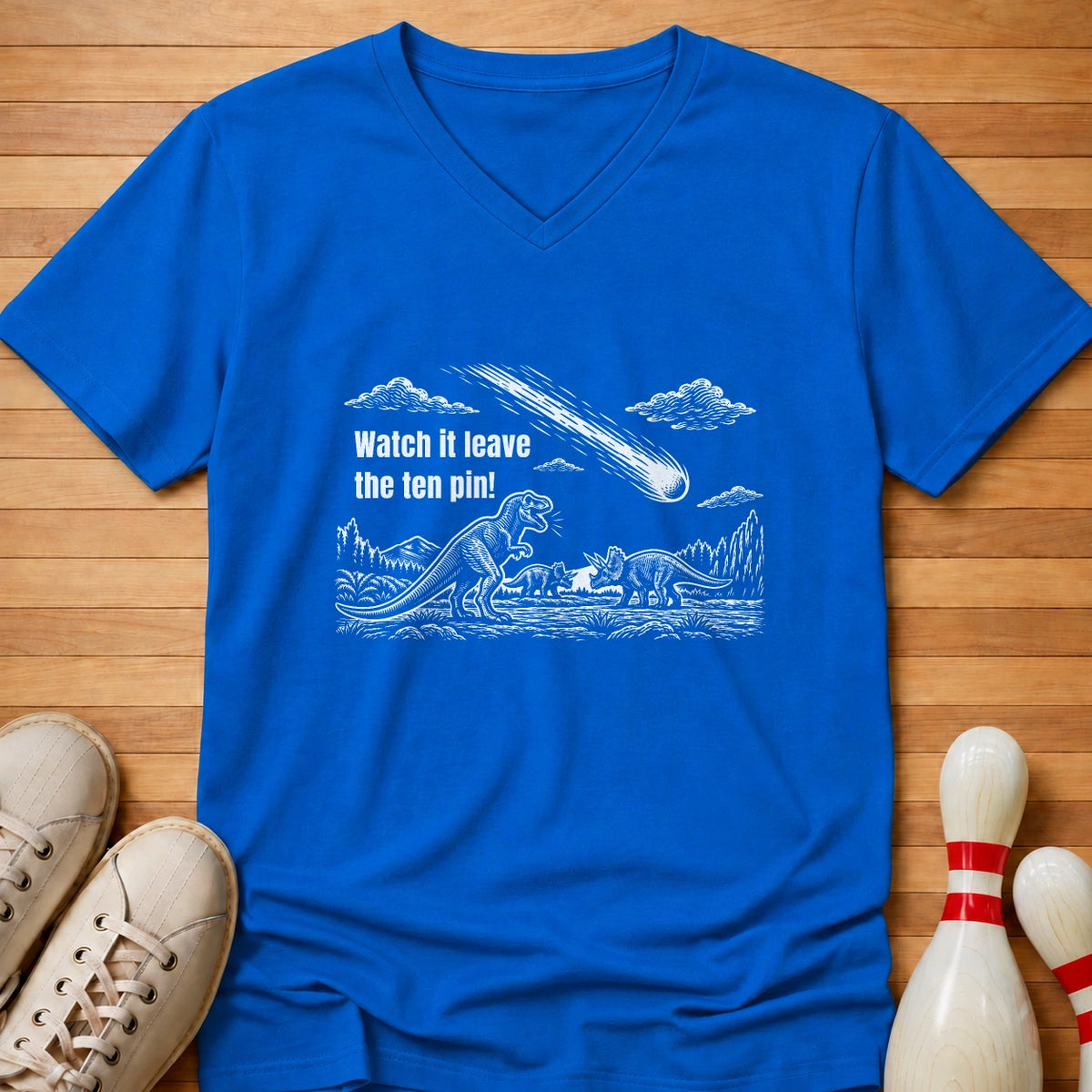 Ten Pin Survives Women's V-Neck