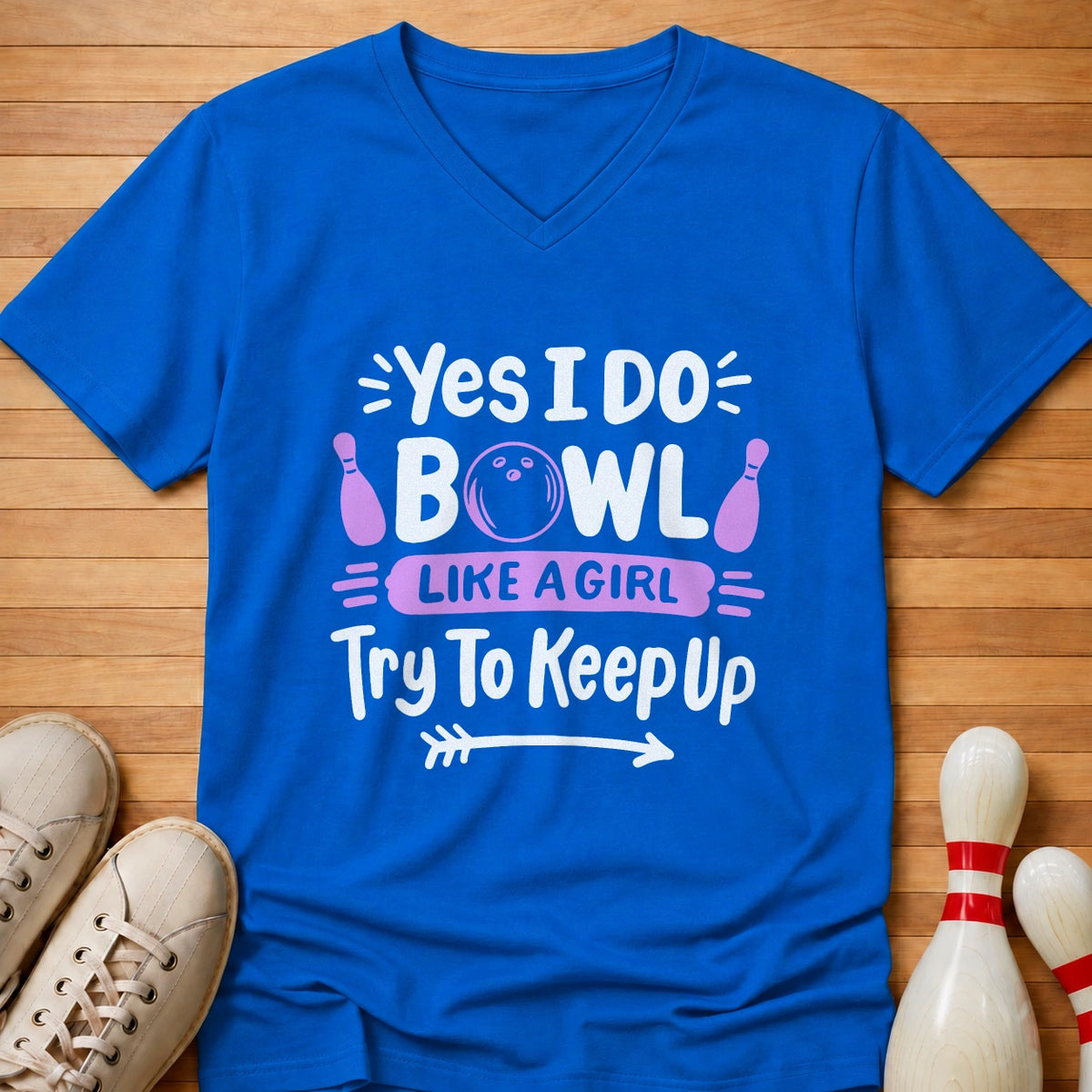 Girl Power Bowling Women's V-Neck