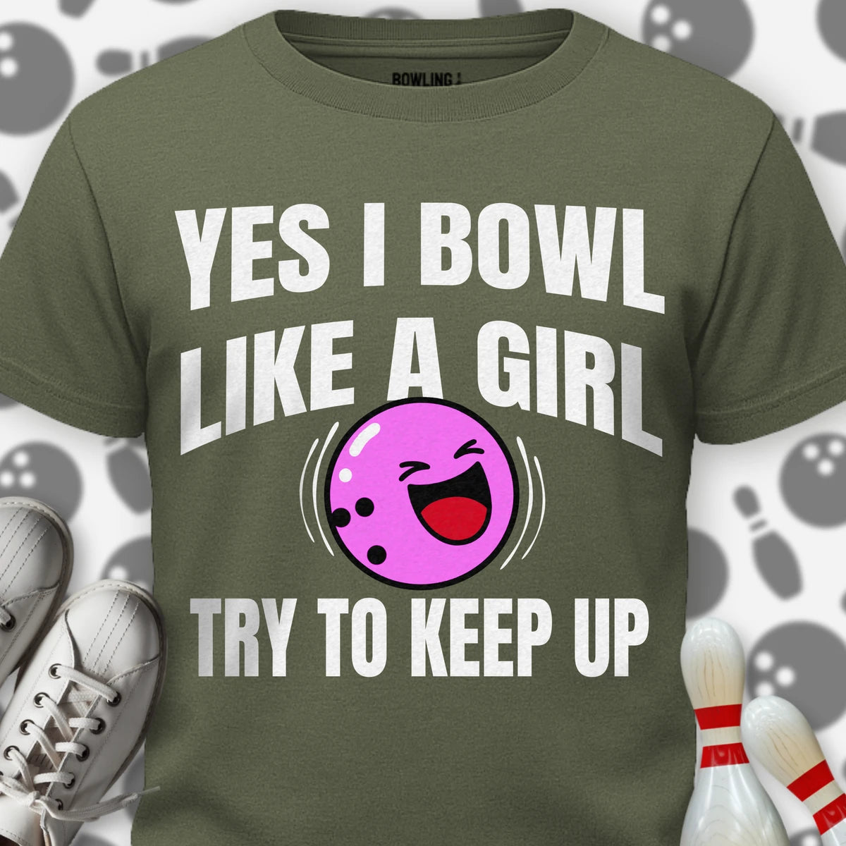 Funny Girl Power Bowling T-Shirt