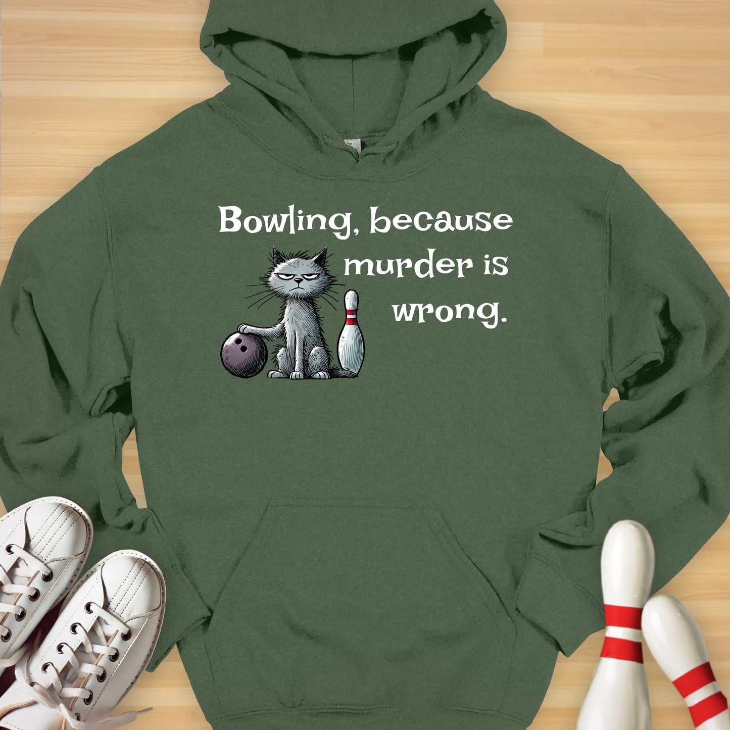 Bowling Because Cat Hoodie