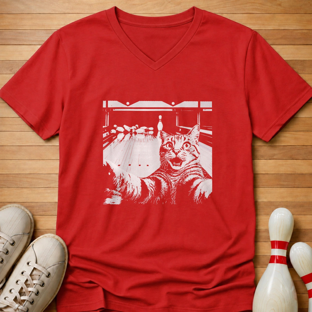 10 Pin Cat Women's V-Neck