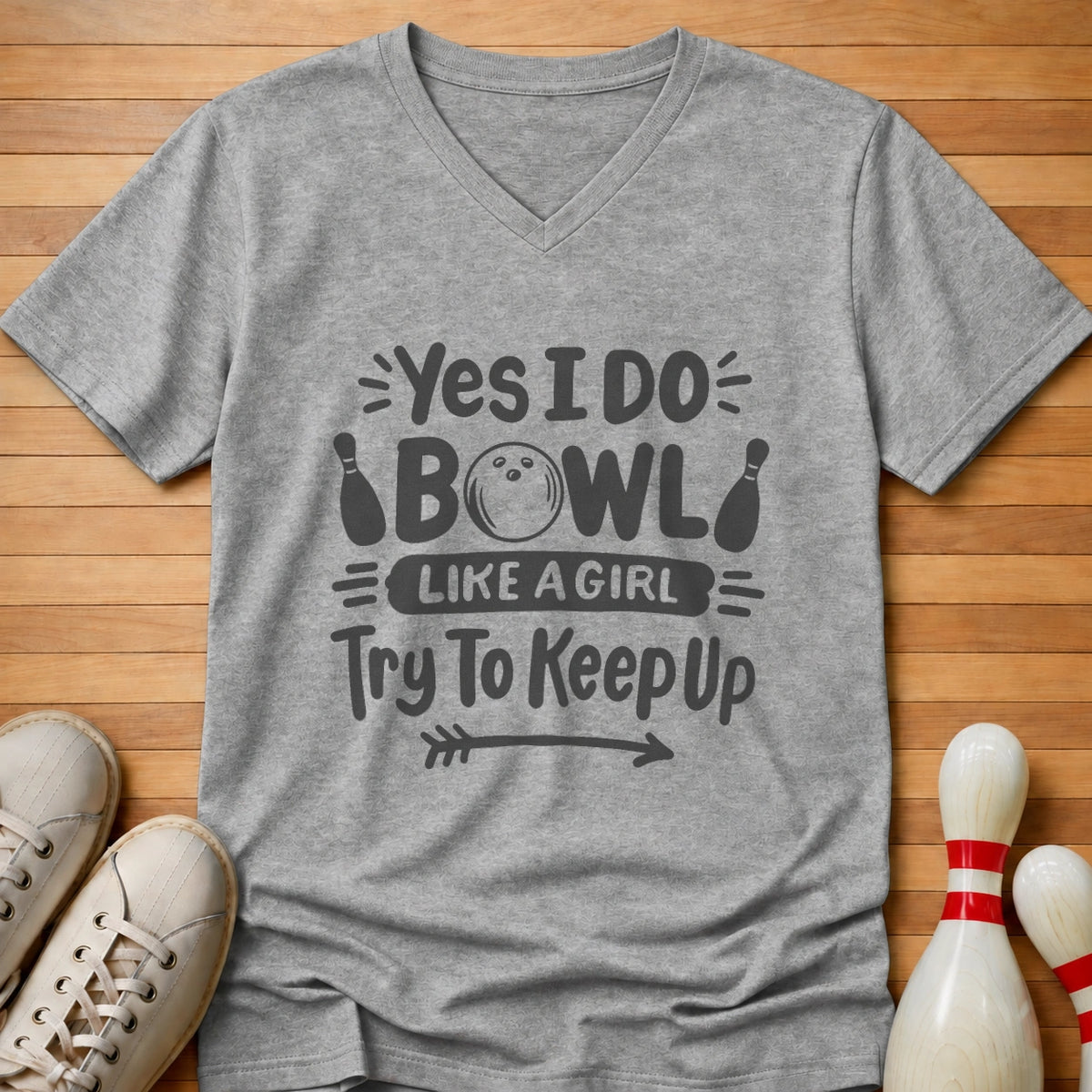 Girl Power Bowling Women's V-Neck