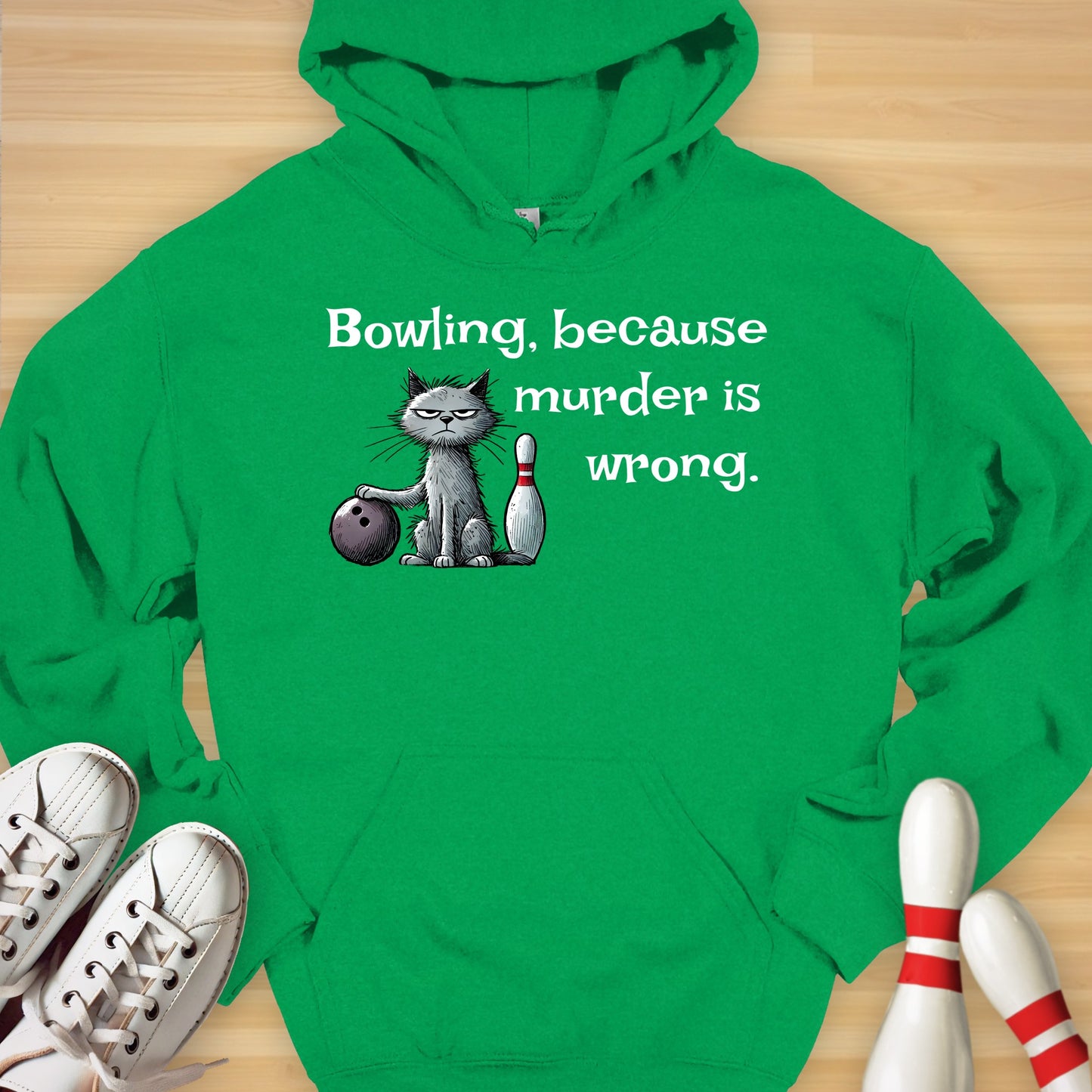 Bowling Because Cat Hoodie