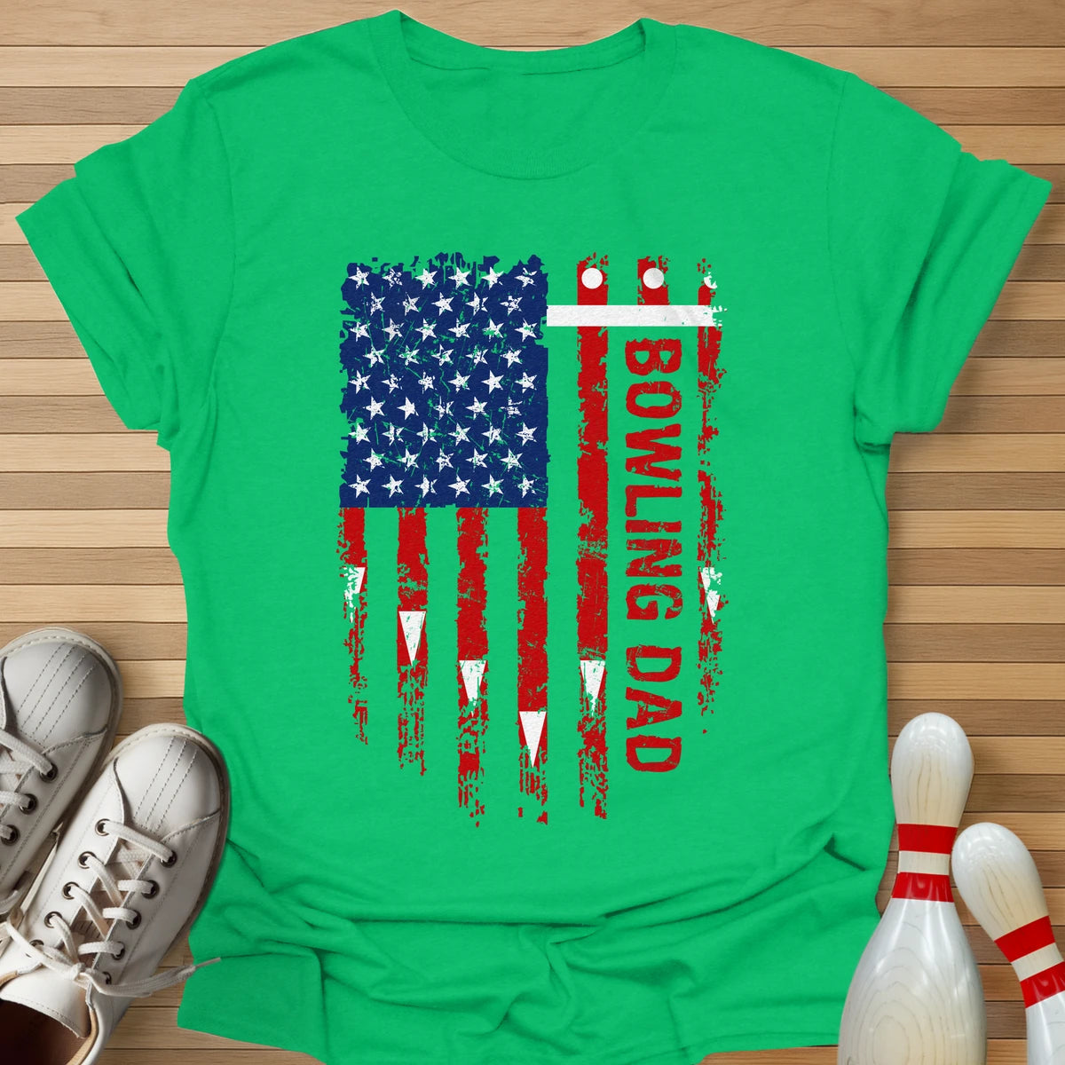 Bowling Dad Lane Flag T-Shirt