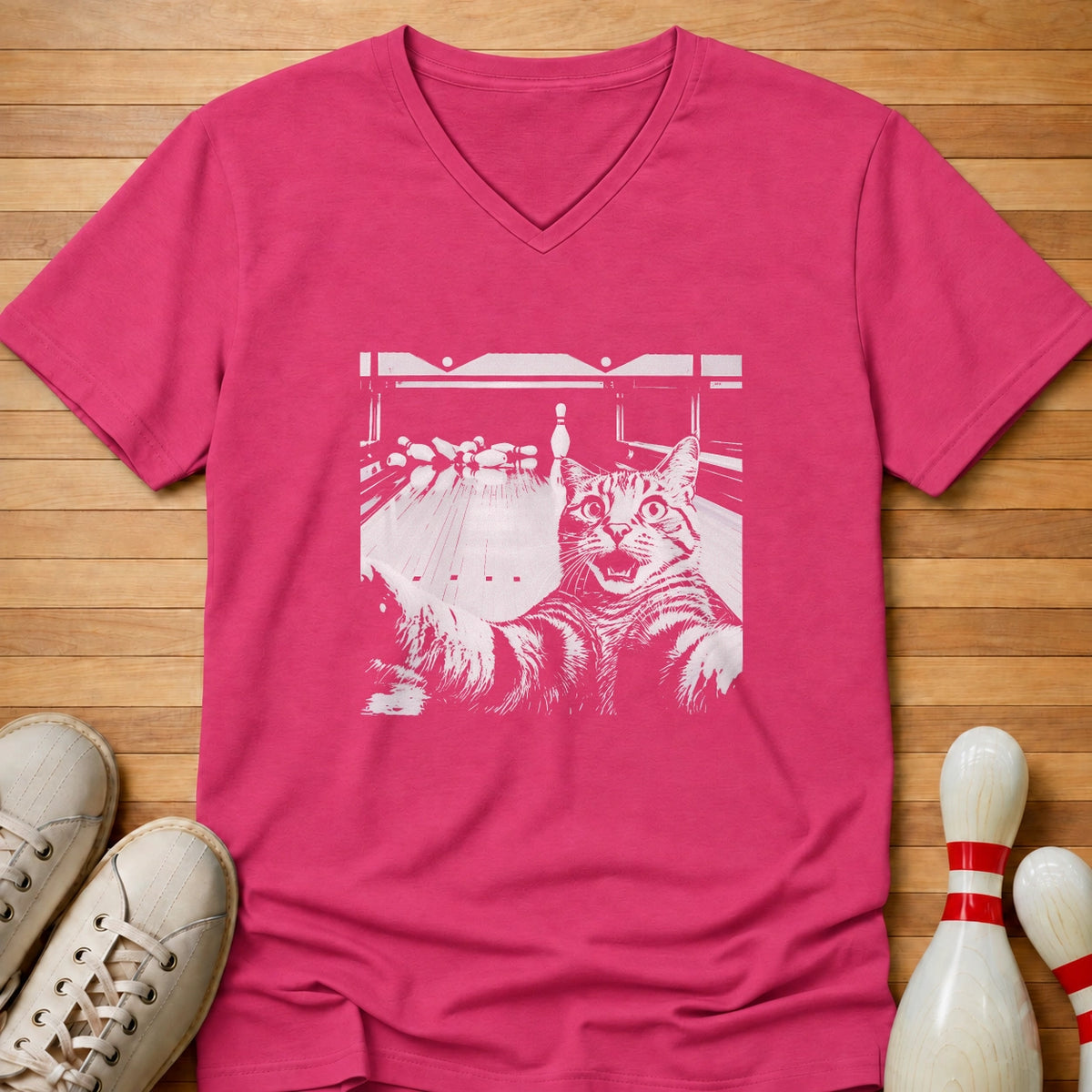10 Pin Cat Women's V-Neck
