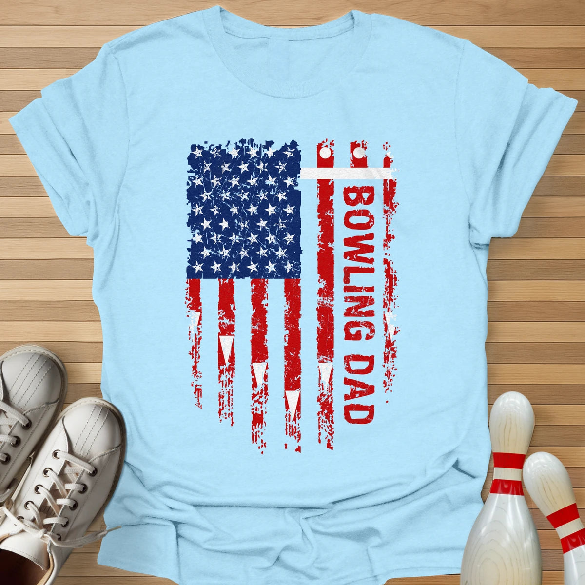 Bowling Dad Lane Flag T-Shirt