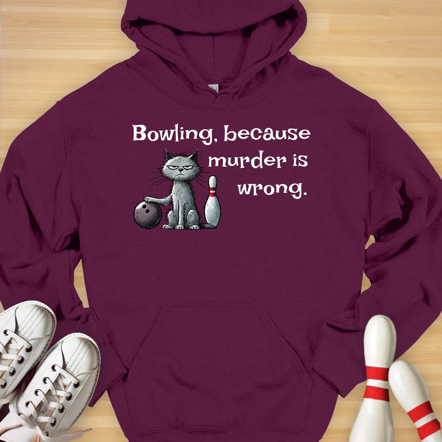 Bowling Because Cat Hoodie