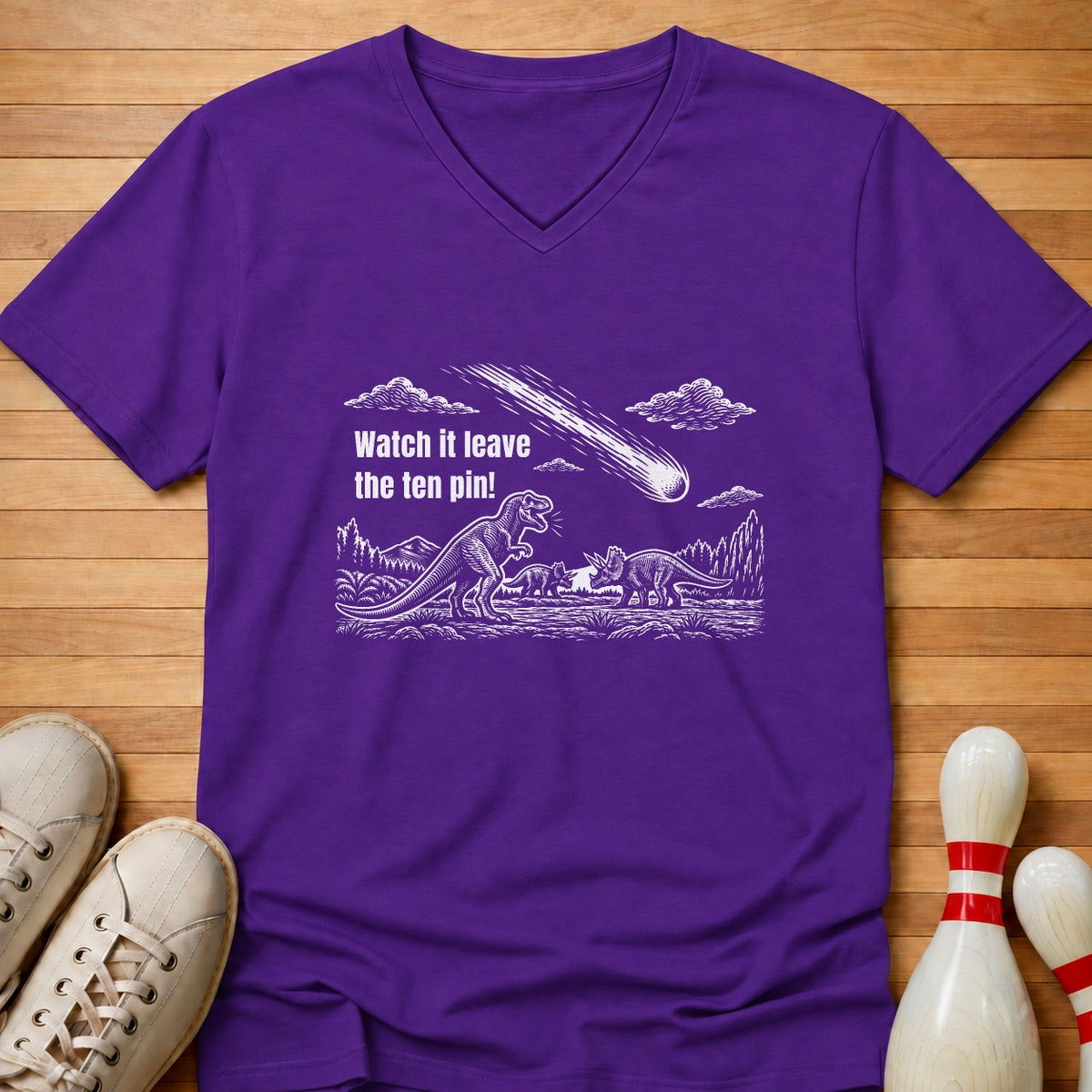 Ten Pin Survives Women's V-Neck