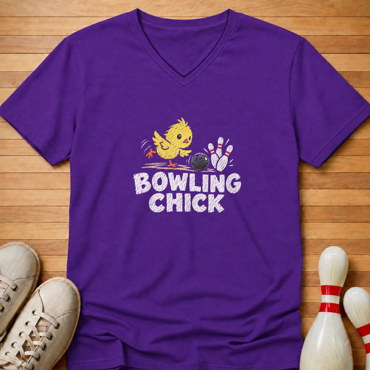 Bowling Chick Women's V-Neck