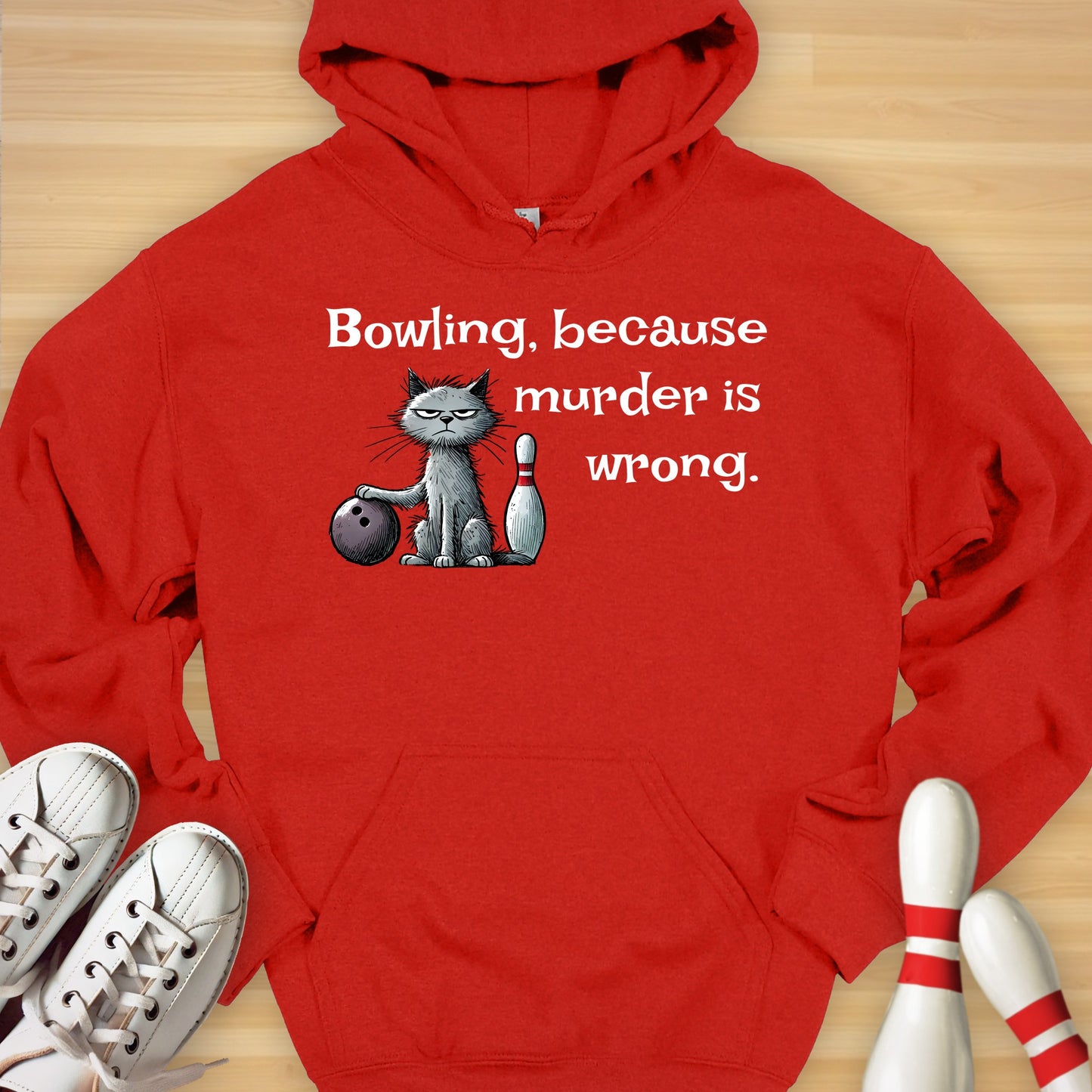 Bowling Because Cat Hoodie