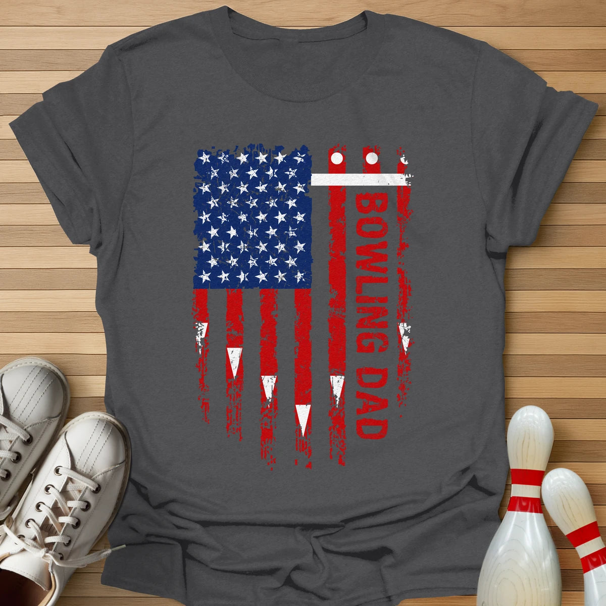 Bowling Dad Lane Flag T-Shirt