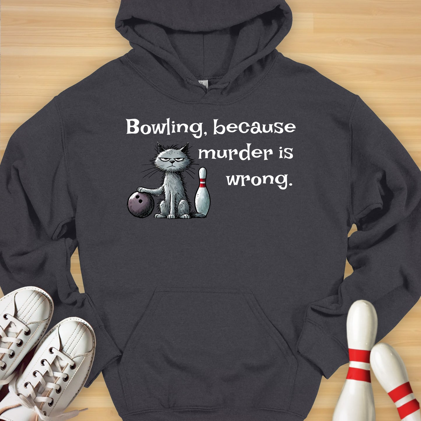 Bowling Because Cat Hoodie