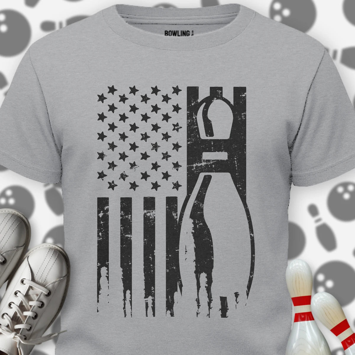 Retro Bowling US Flag T-Shirt