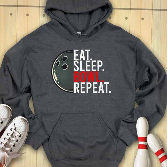 Eat Sleep Bowl Repeat Hooded Sweatshirt