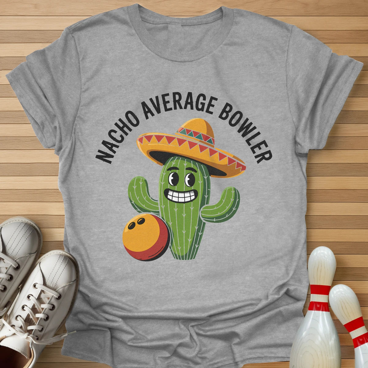 Nacho Average Bowler Cactus T-Shirt