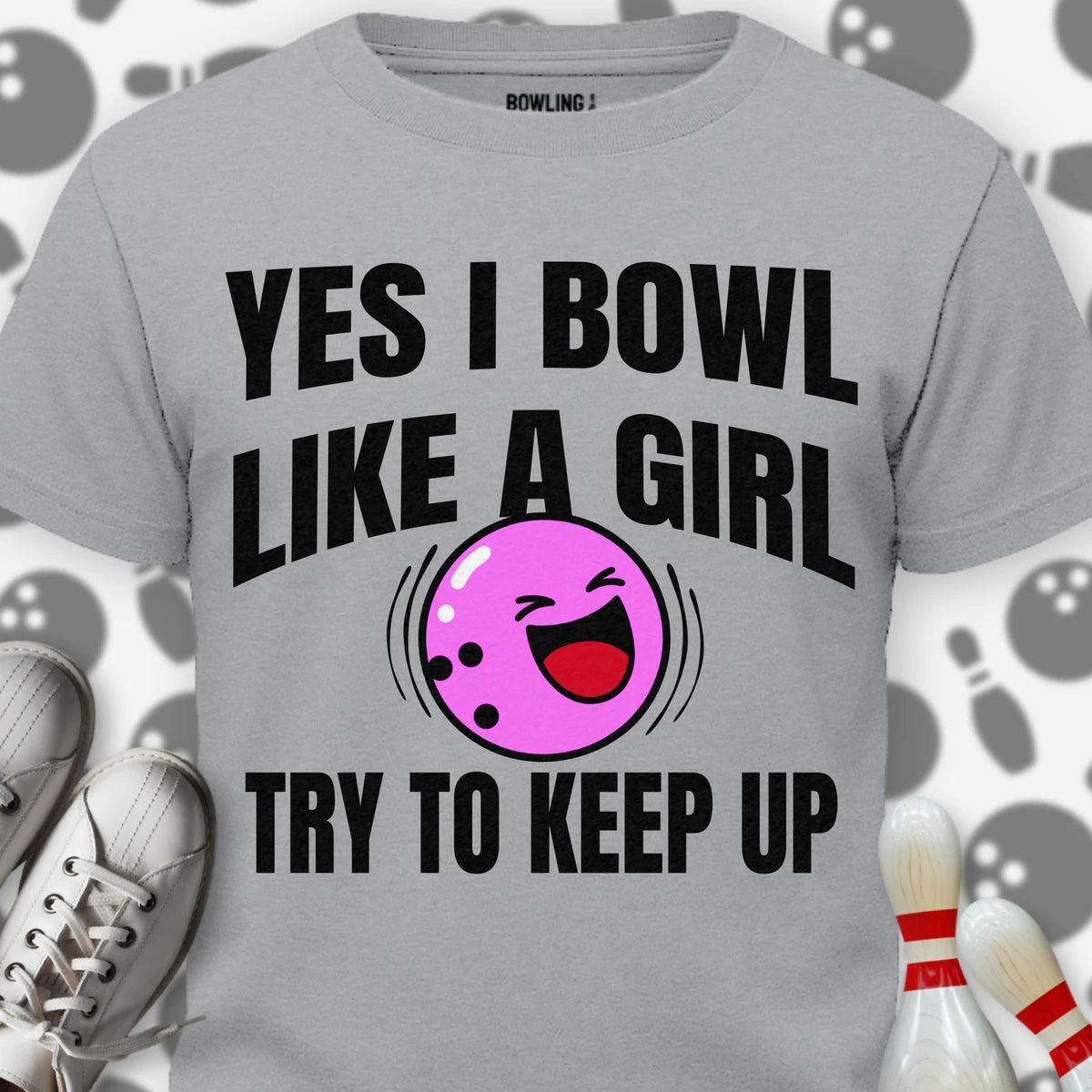 Funny Girl Power Bowling T-Shirt