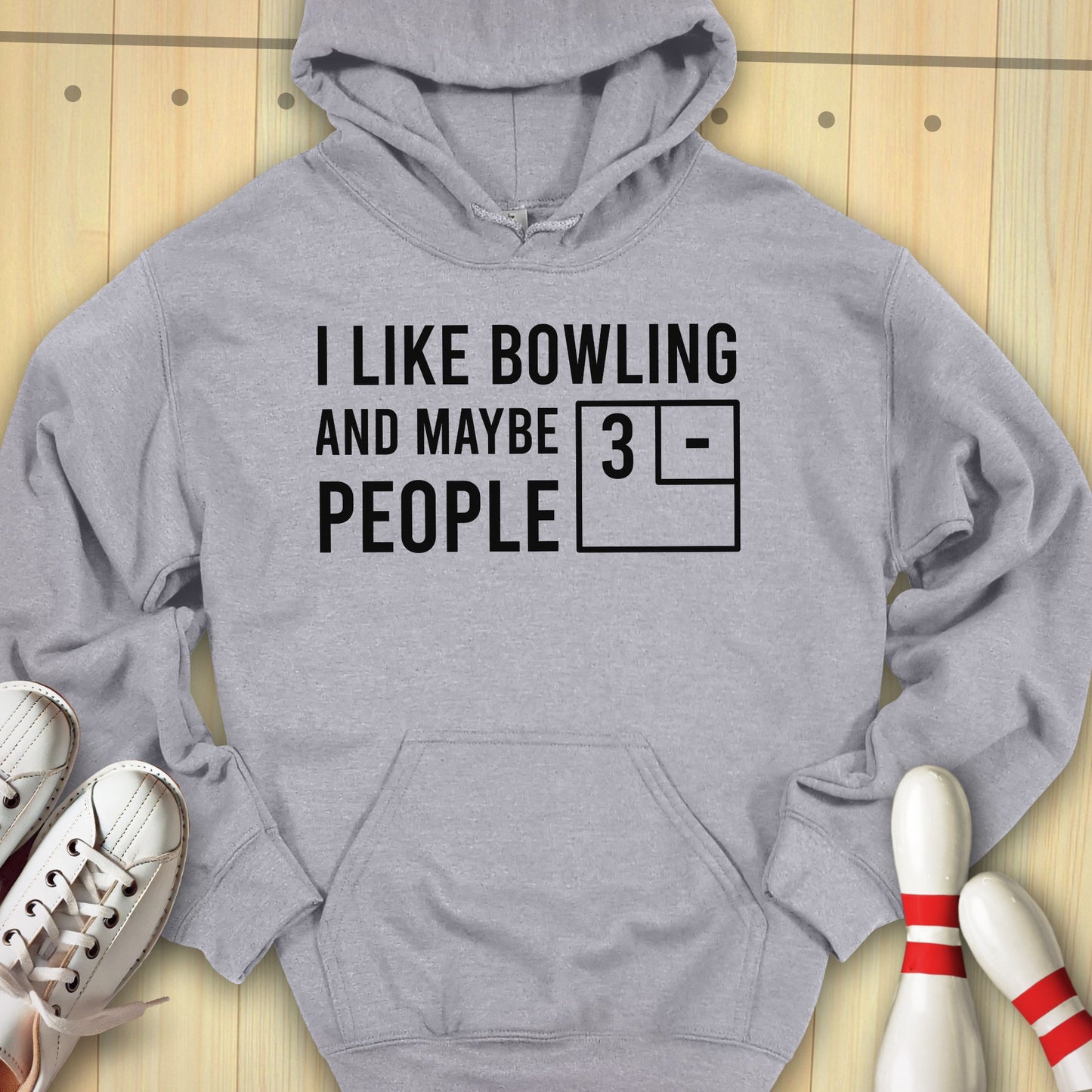 Bowling & Maybe 3 People Scoreboard Hooded Sweatshirt