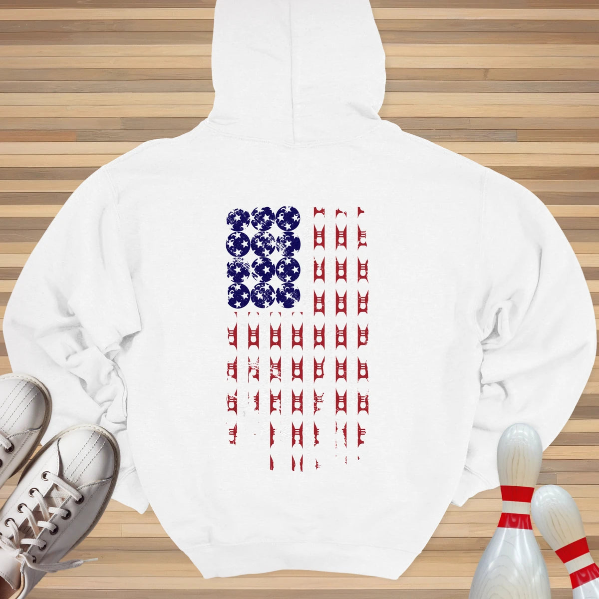 USA Bowling Flag Hoodie