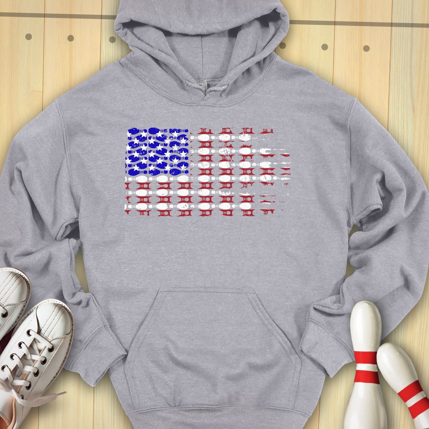 Bowling US Flag Hooded Sweatshirt