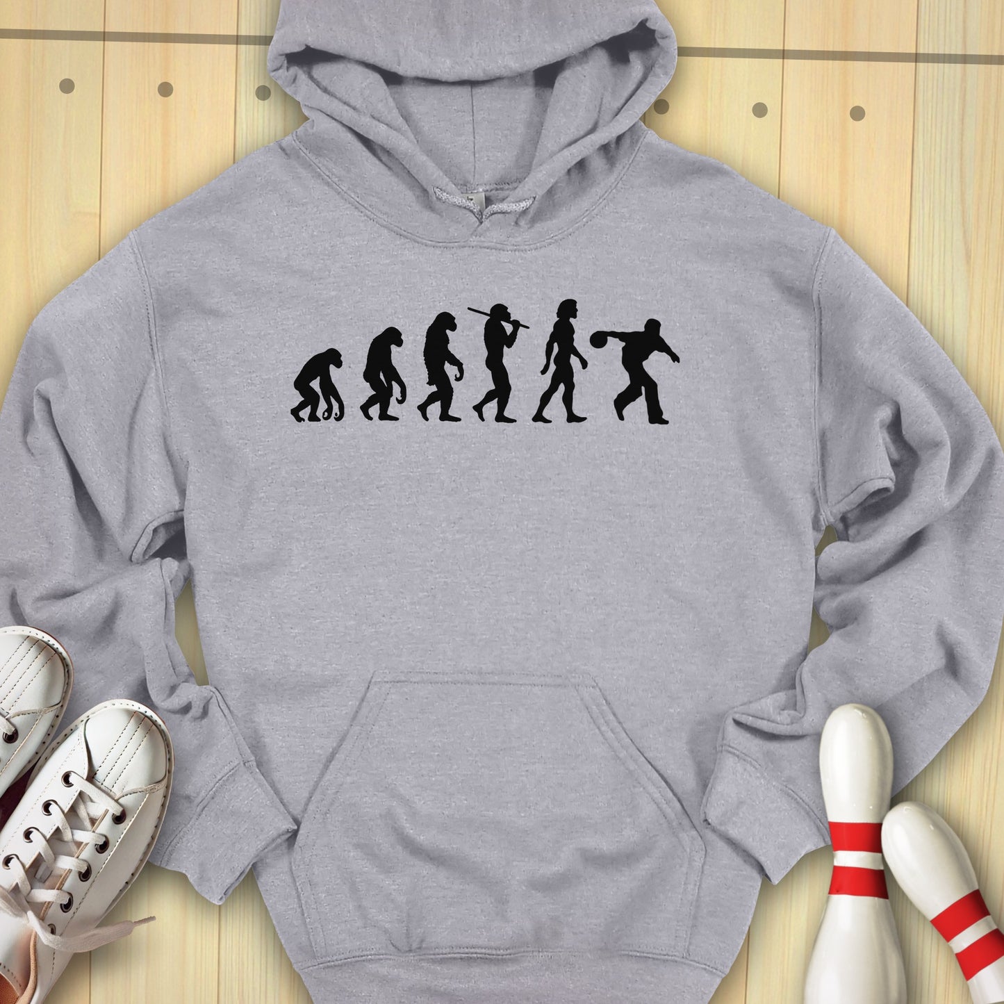 Evolution Of Bowling Hooded Sweatshirt