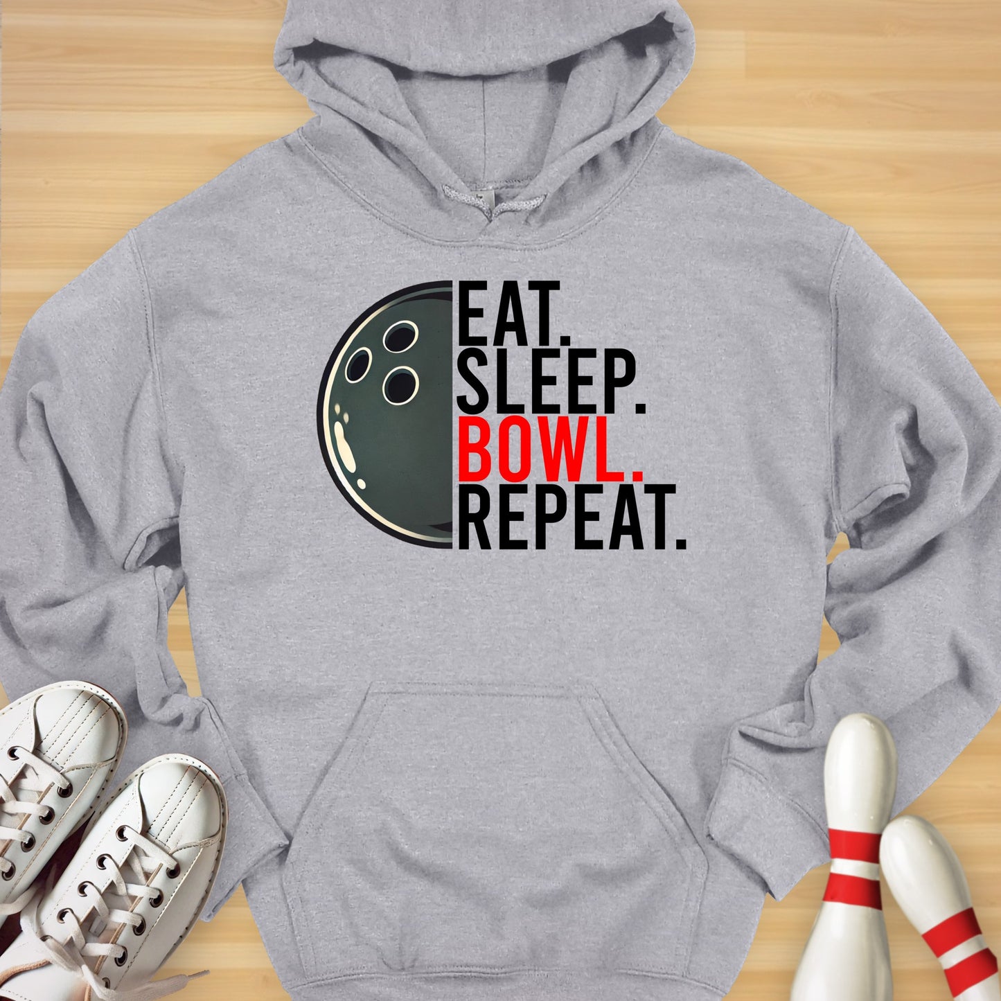 Eat Sleep Bowl Repeat Hoodie