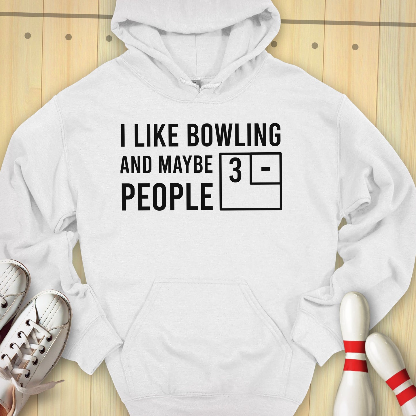 Bowling & Maybe 3 People Scoreboard Hooded Sweatshirt