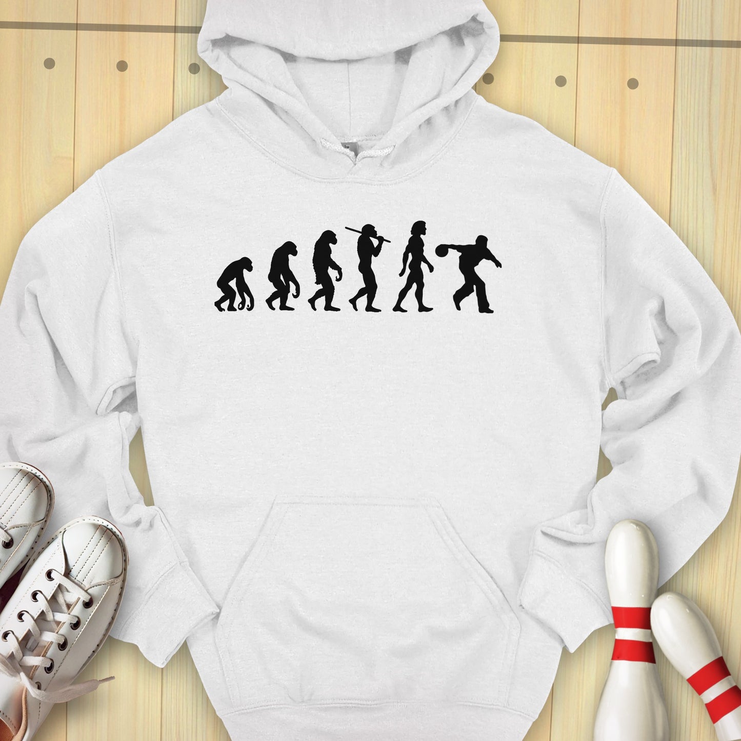 Evolution Of Bowling Hooded Sweatshirt