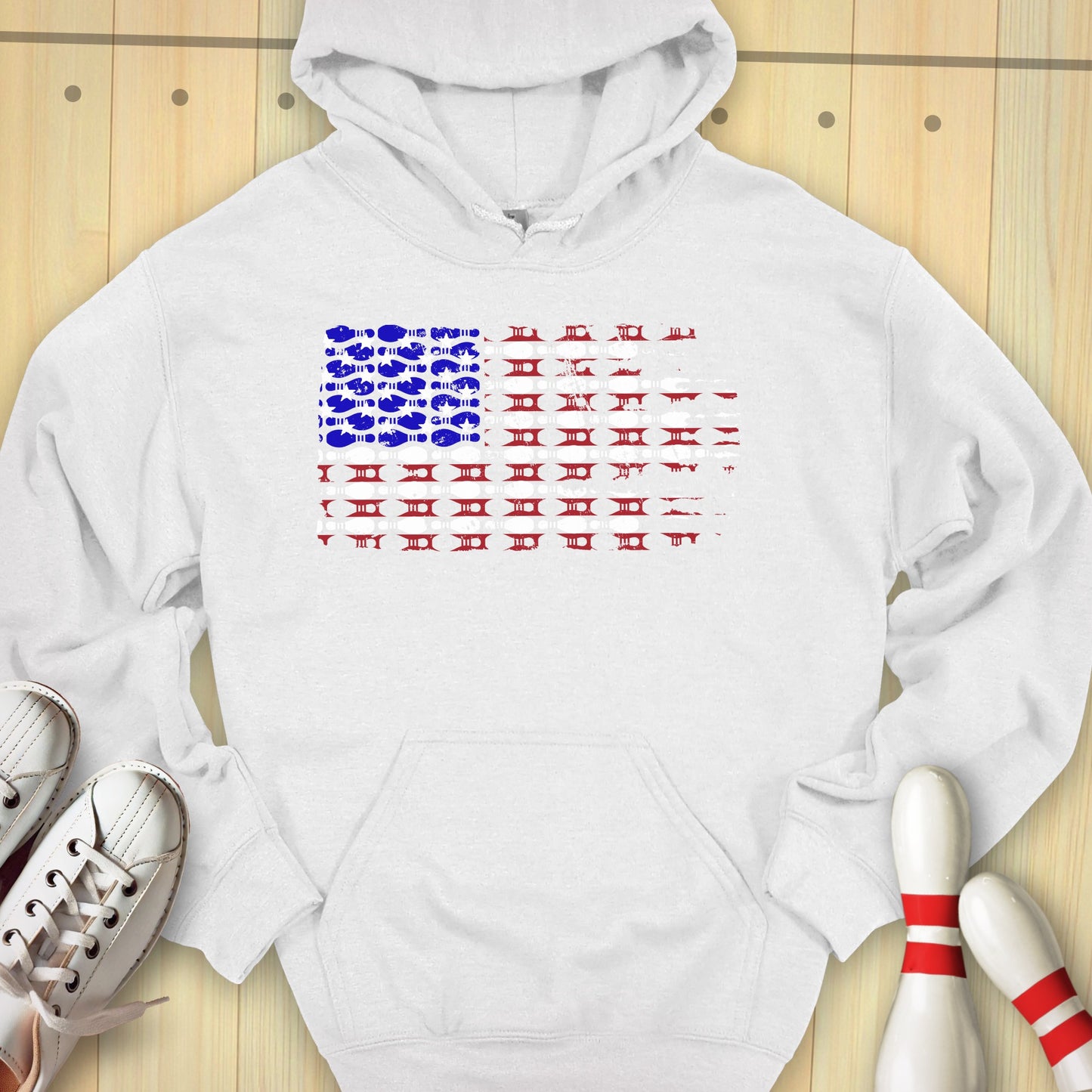 Bowling US Flag Hooded Sweatshirt