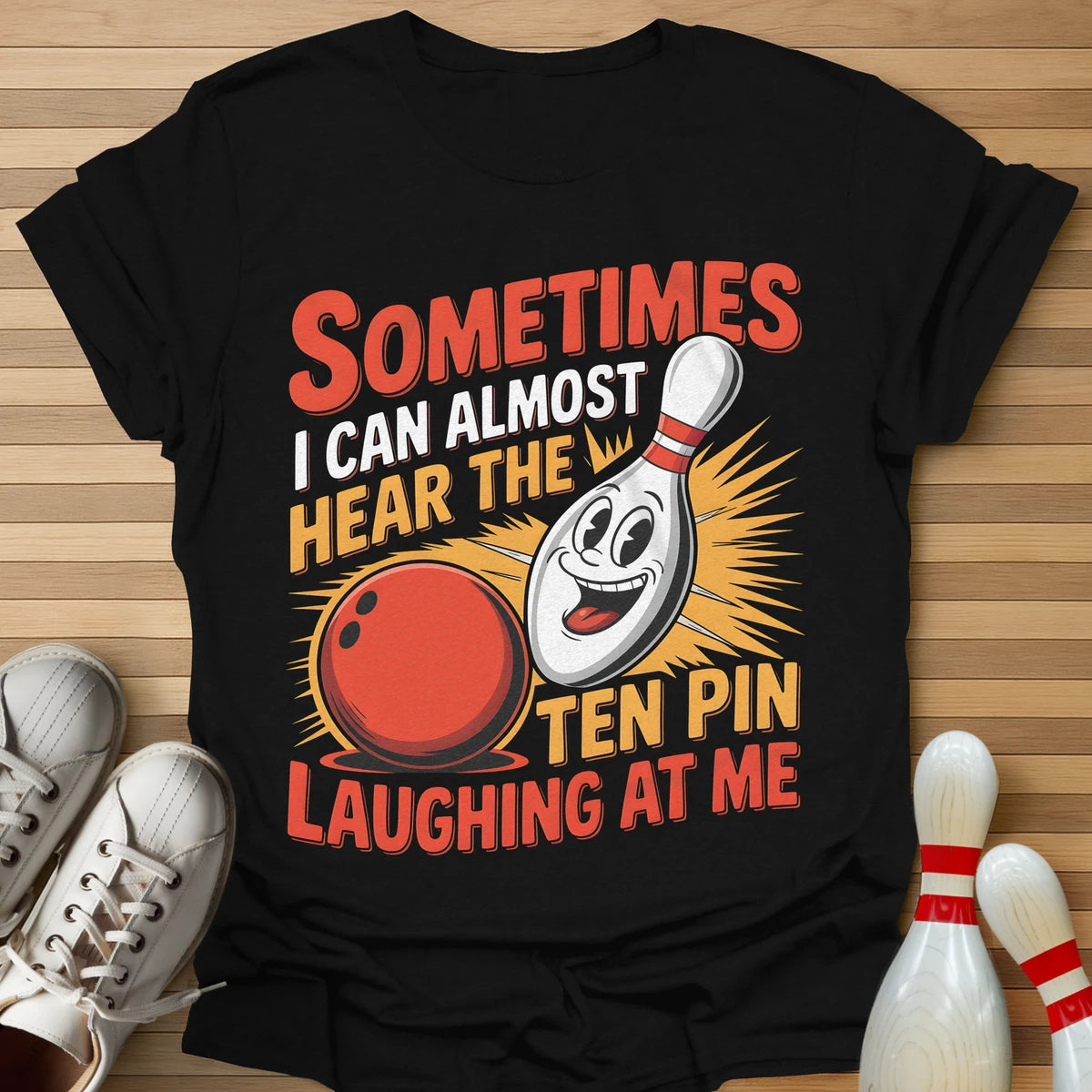 Ten Pin Laughing Retro T-Shirt