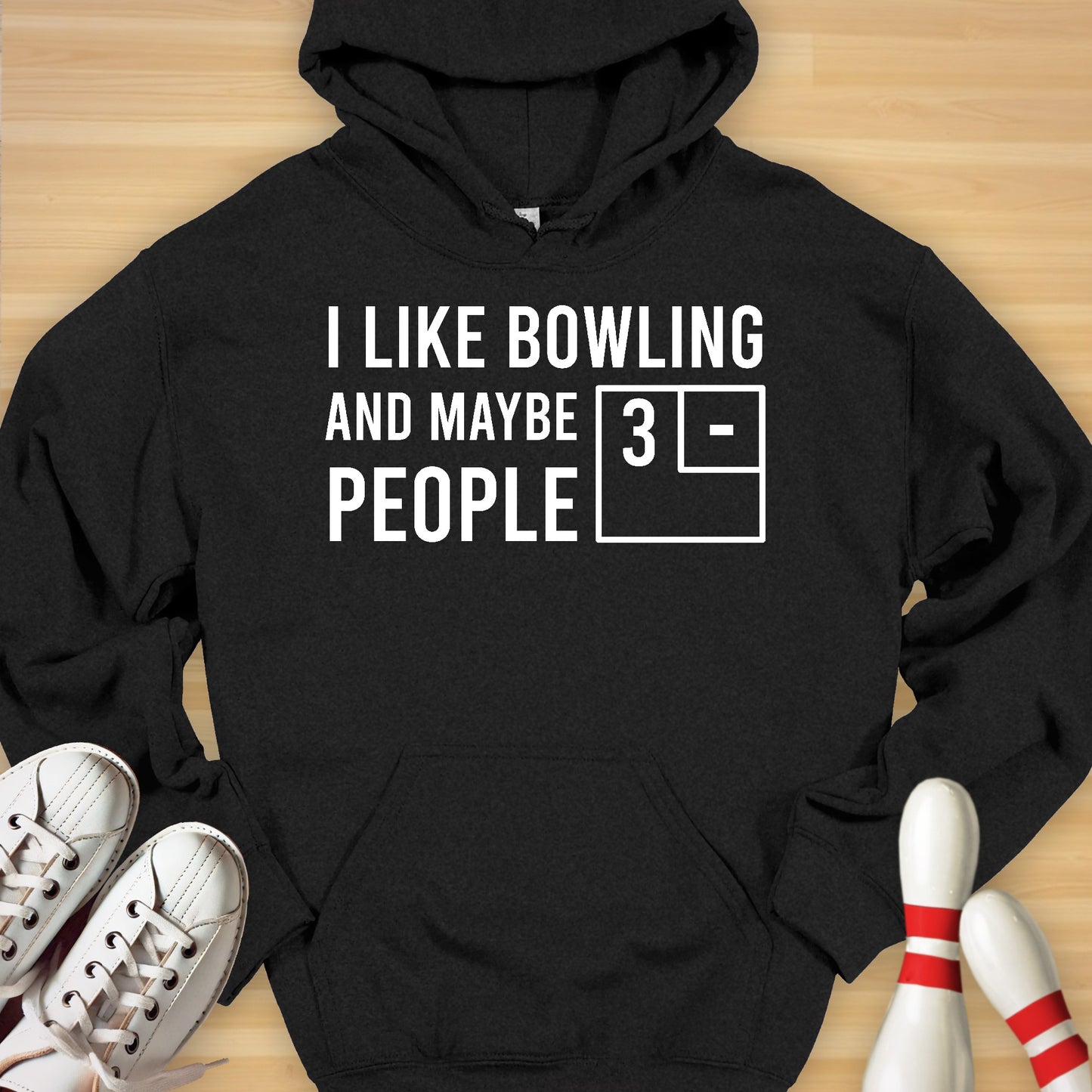 Bowling & Maybe 3 People Scoreboard Hoodie