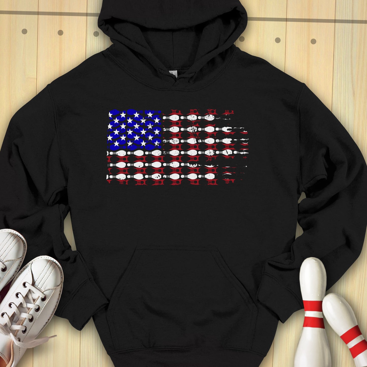 Bowling US Flag Hooded Sweatshirt