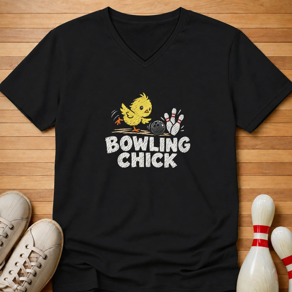 Bowling Chick Women's V-Neck
