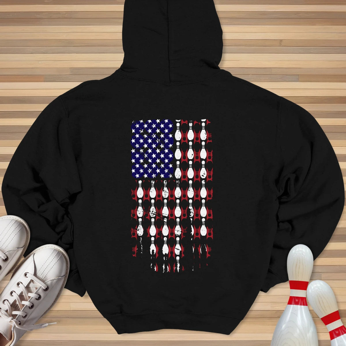 USA Bowling Flag Hoodie