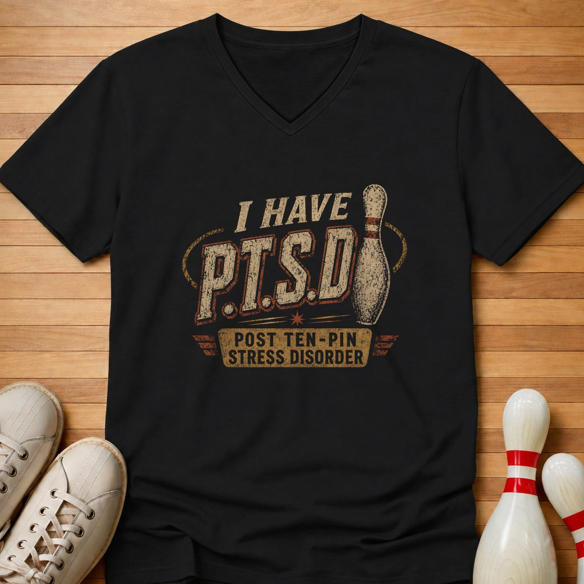 Ten Pin Stress Women's V-Neck