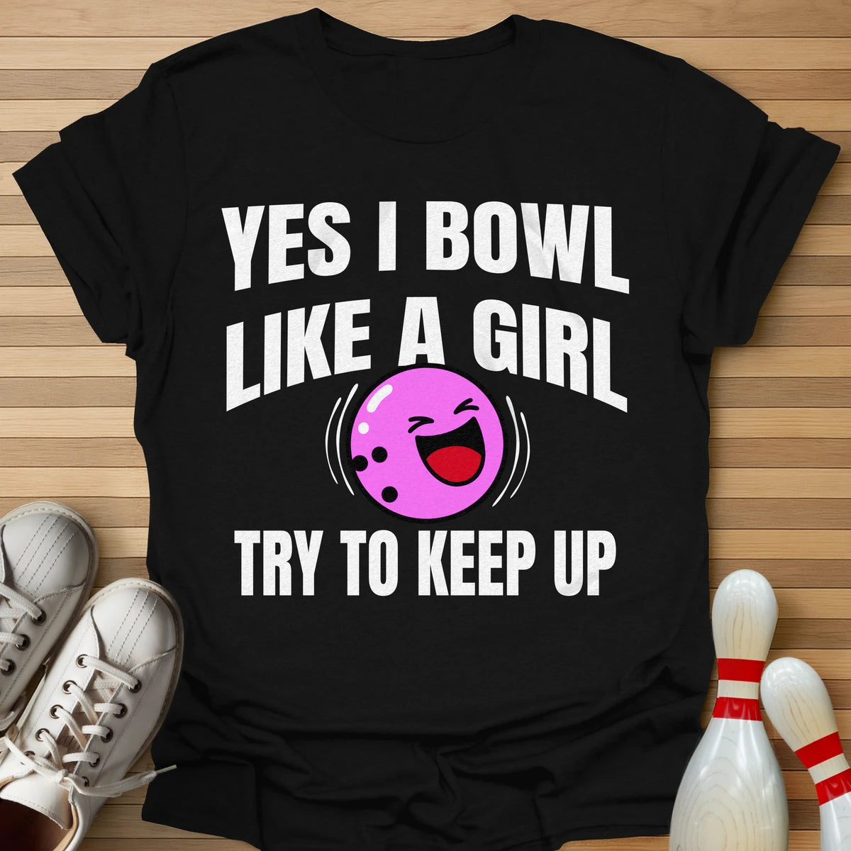 Funny Girl Power Bowling T-Shirt