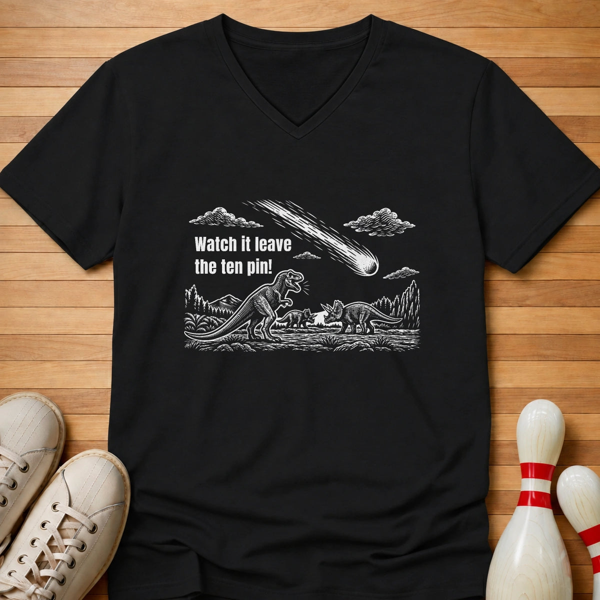 Ten Pin Survives Women's V-Neck