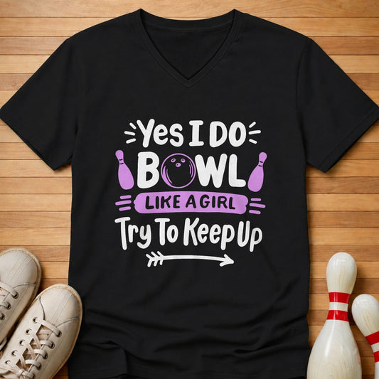 Girl Power Bowling Women's V-Neck