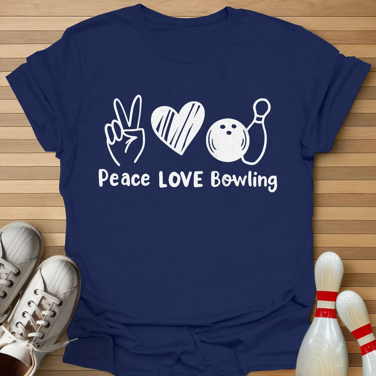 Peace Love Bowling Mono T-Shirt
