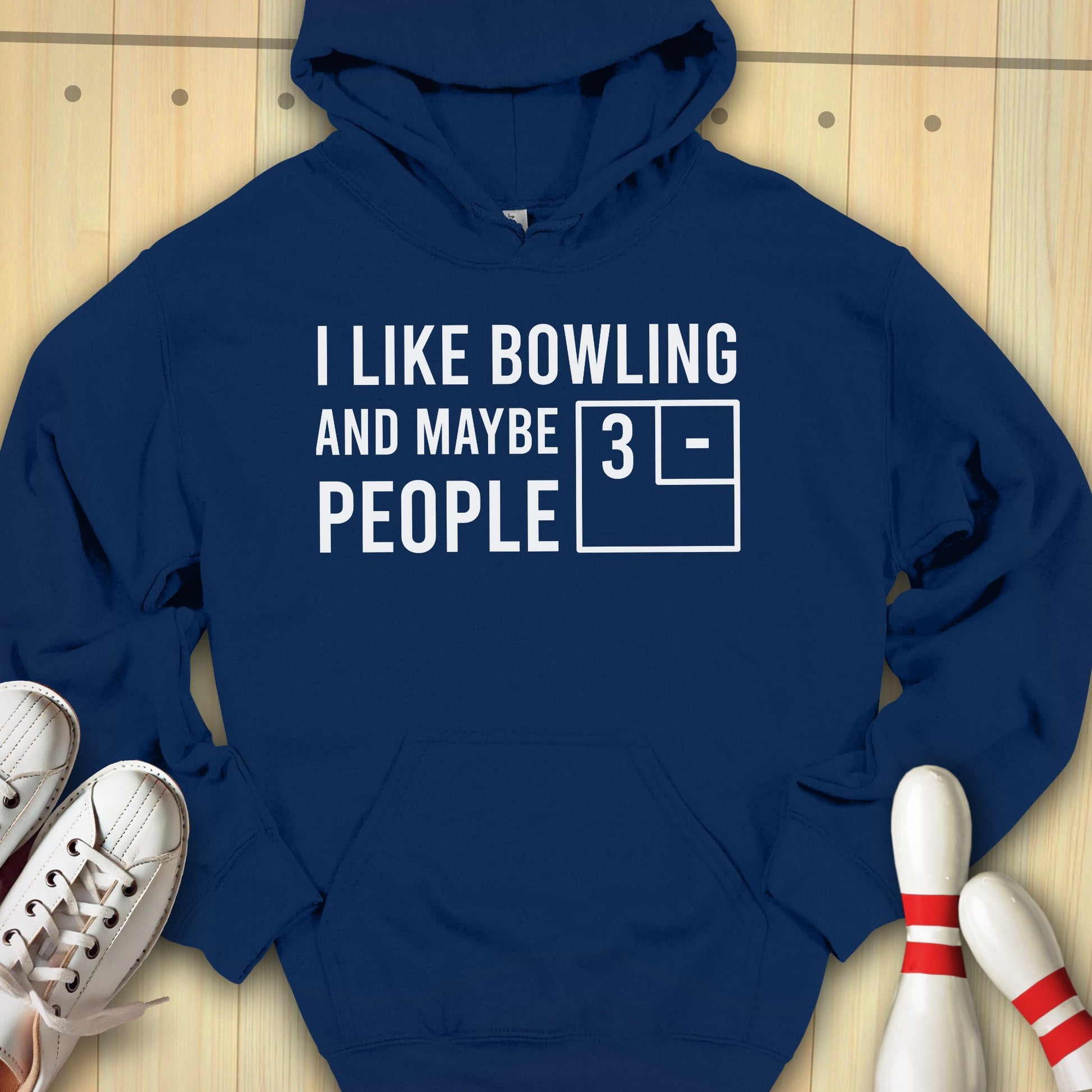 Bowling & Maybe 3 People Scoreboard Hooded Sweatshirt