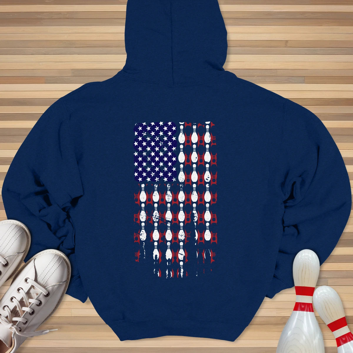USA Bowling Flag Hoodie